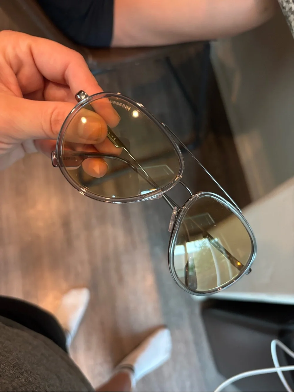 Burberry Brown Tan Sunglasses Case and Receipt
